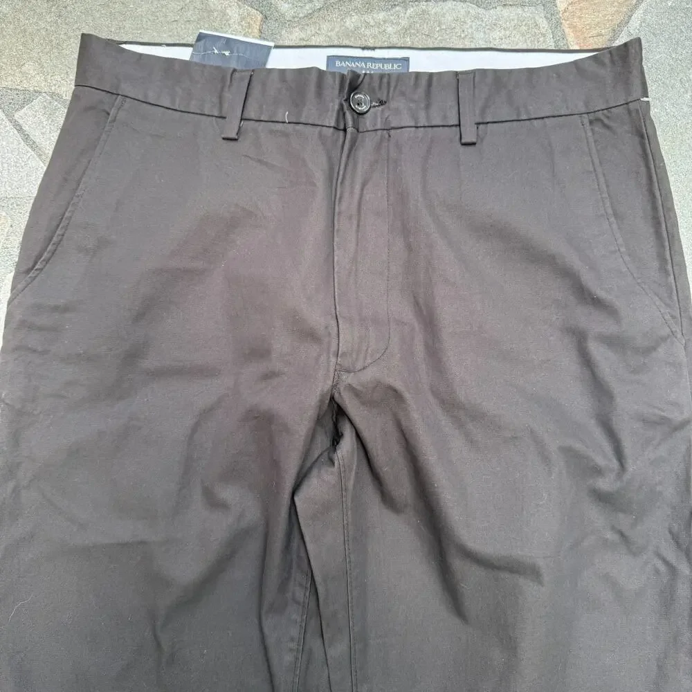 Banana Republic Bootcut Pants Mens 34x32 Dark Brown Chinos Everyday Low Waist